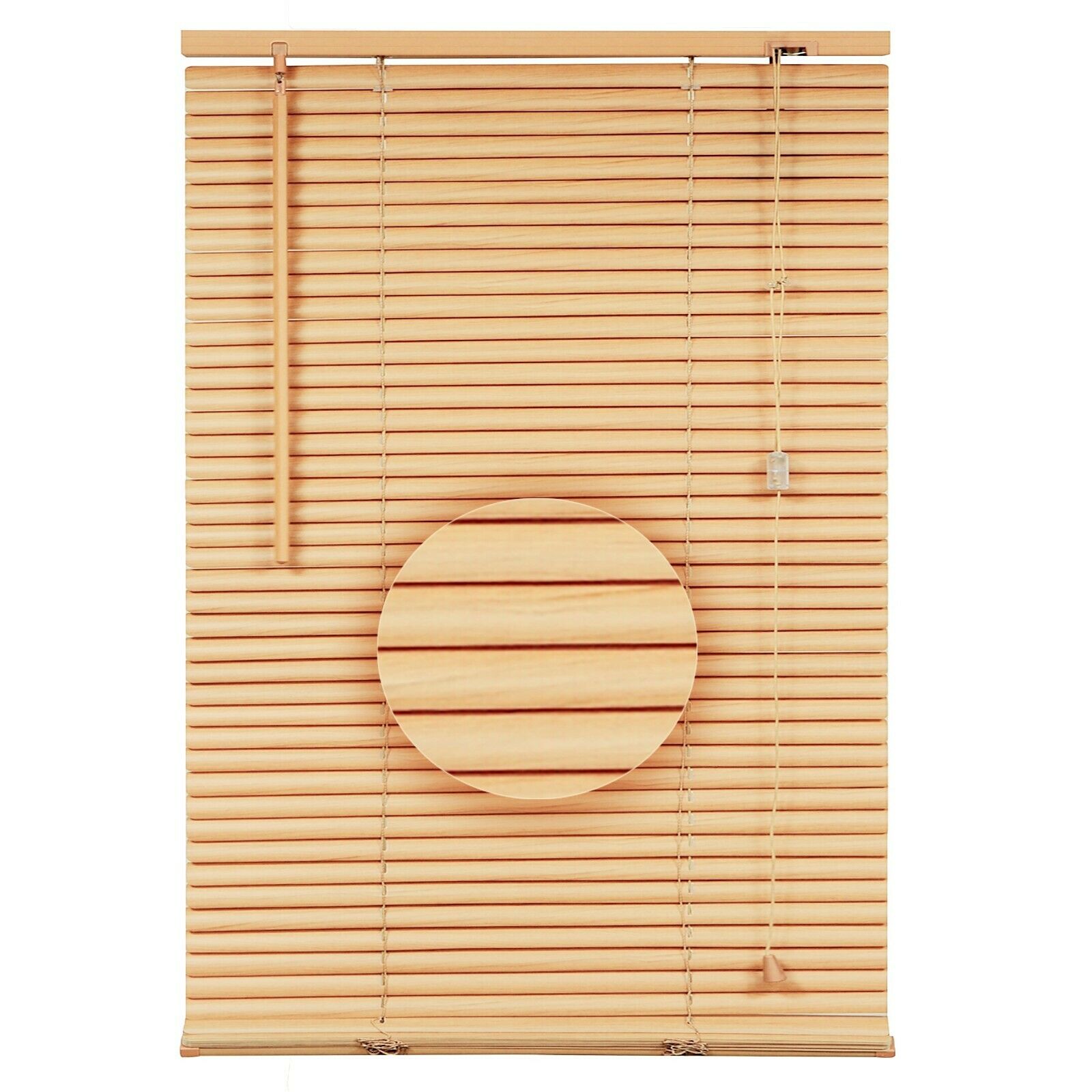 Natural 45cm x 150cm Furnished PVC Venetian Blinds Made to Measure Wood Effect Window Blind New