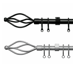 16-19mm Extendable County Crown Twist Cage Curtain Pole