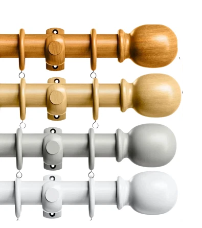 wooden curtain pole 28mm Victory Wooden Curtain Pole Set with Rings & Fitting Brackets