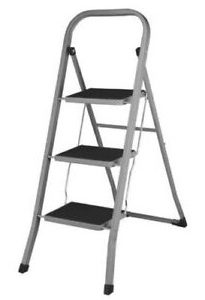 3 Step Grey Foldable Non-Slip Ladder