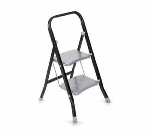 2 Step Grey Foldable Non-Slip Ladder