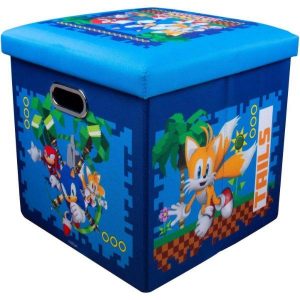 Kids 3 in 1 Sonic The Hedgehog Sound Cube Seat Storage & Bluetooth Speaker