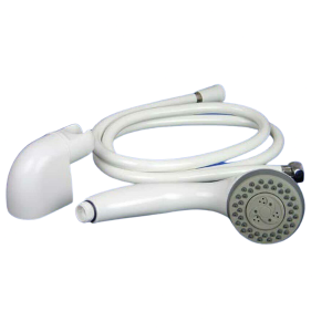 3-Function White Aqua-Jet Shower Head Set