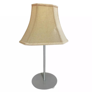 12" Cream Cut Corner Octagonal Shade with Atlanta Silver Stick Table Lamp