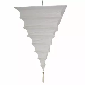 14"(36cm) Square Cream Silk Ceiling Light Shade With Pompom