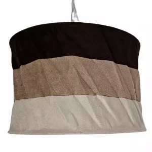 11" Chocolate Brown & Beige Stripes Faux Velvet Ceiling Light Shade