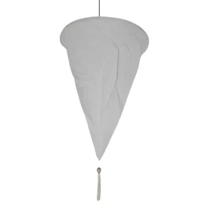 10"(26cm) Round Cream Silk Fabric Ceiling Light Shade With Pompom