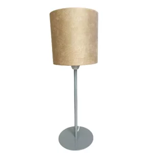 5" Rolled Edge Latte Velvet Shade with Metal Stem Table Lamp