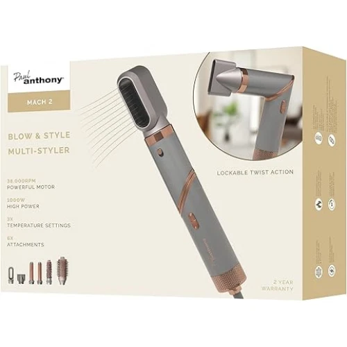 Hair Dryer & Styler Paul Anthony MACH2 1000W Folding Hair Dryer & Styler – Multi-Function Blow Dryer