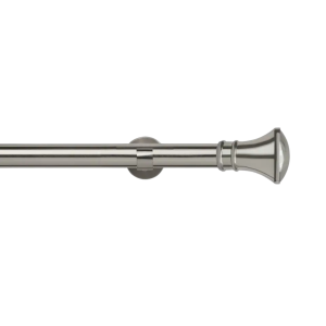 Trade Pole Curtain pole set, 35mm, Satin Silver Trumpet Finial, Single IDC Bracket