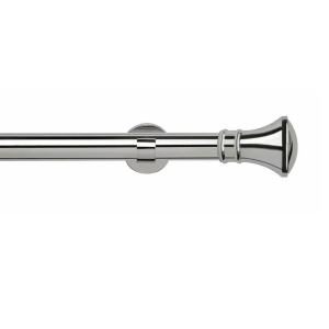 Trade Pole Curtain pole set, 35mm, Chrome Trumpet Finial, Single IDC Bracket