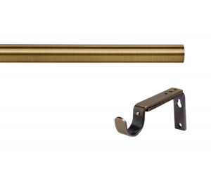 28mm Semi-Complete Antique Brass Eyelet Curtain Poles with Adjustable Bracket, No Finials & Rings