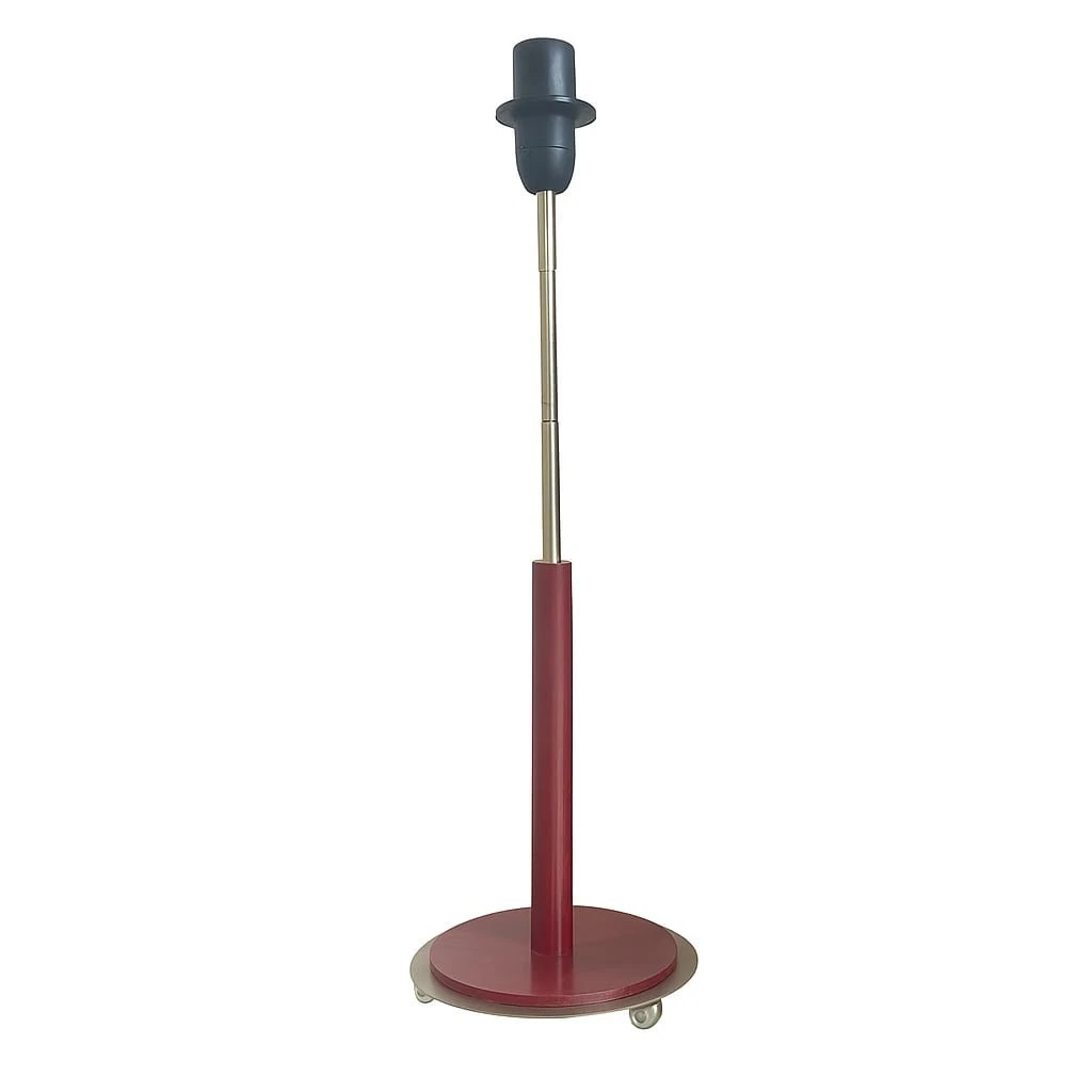Table Lamp Talus Metal & Burgundy Wood Stick Table Lamp
