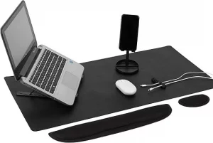 6-in-1 Black Studio Desk Set – Phone Holder, Laptop Riser & Workspace Accessories