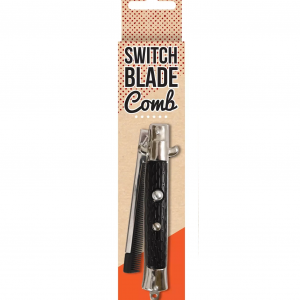50s-Style Stainless Steel Flick Comb with Safety Lock – Barber Tool