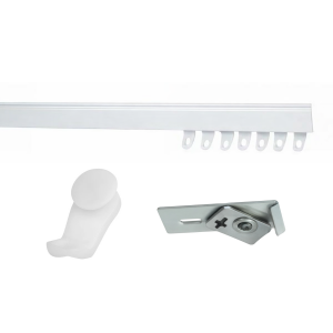 Heavy Duty White Fineline Curtain Track - 57mm Hidden Top Fix Support