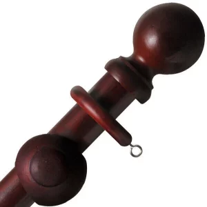 RCA 28mm Rosewood Wooden Curtain Pole Complete Set
