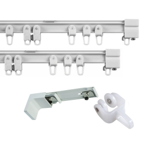 ILine Double Curtain Track Rail- 132-170mm Face Fix Double Support