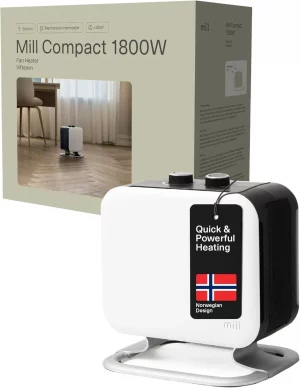 Mill Compact Portable PTC Ceramic Fan Heater 1800W