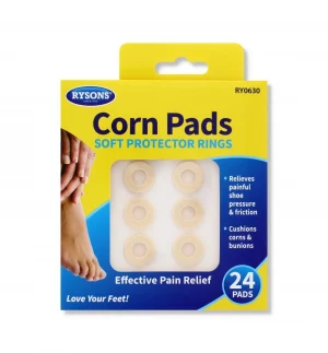 Rysons Corn Pads Soft Protector Rings – 24 Foot Pain Relief Pads