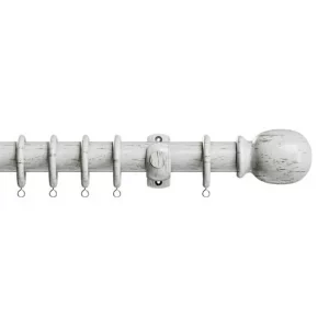 28mm Scratched White Victory Wooden Curtain Pole Set