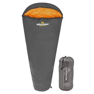 Milestone Camping Lightweight Dark Grey Mummy Sleeping Bag